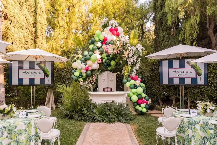 Une décoration extérieure pour une Bat Mitzvah